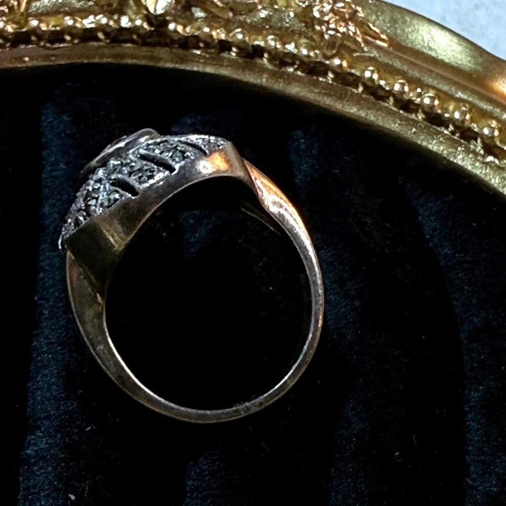 Amethyst Ring Sterling Silver Marcasite Womens 5.75 Art Deco‎ Vintage